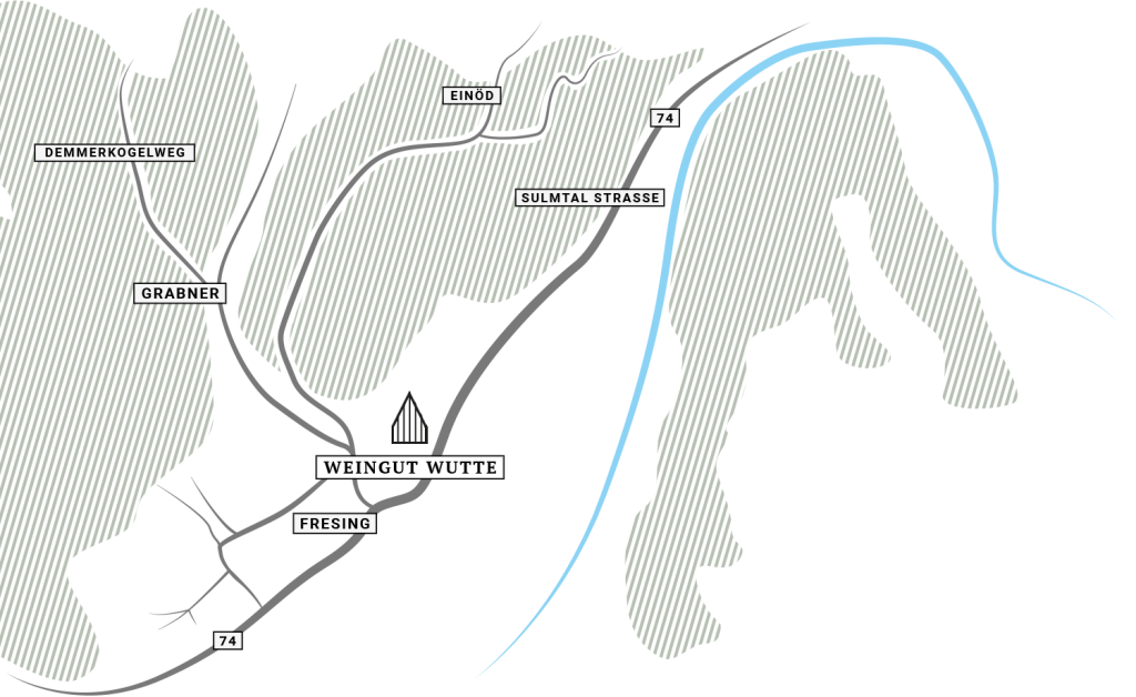 Anfahrtsplan zum Weingut Wutte in Fresing
